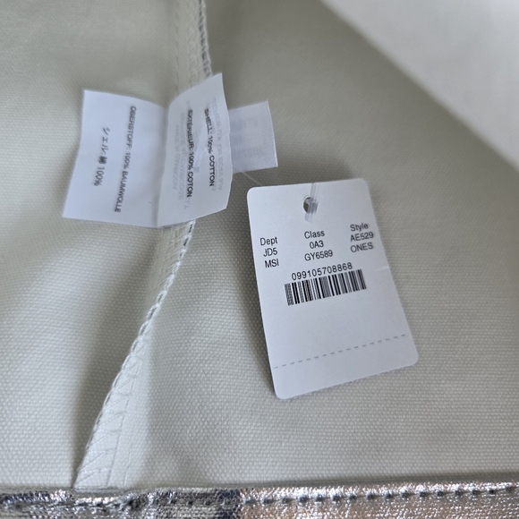 J.Crew Metallic Canvas Tote, Silver, NWT - Picture 4 of 12